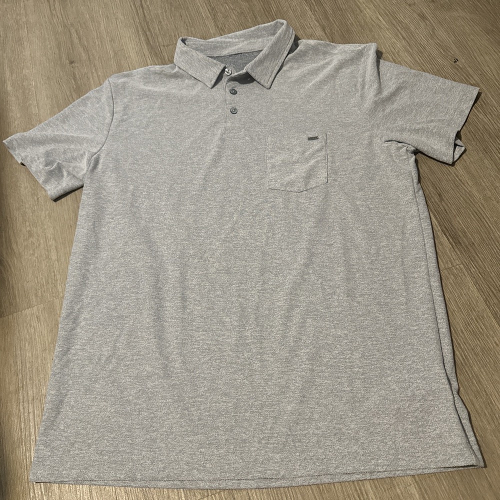 Vuori Ace Polo Shirt Mens S Gray Heathered Performance Athleisure Golf